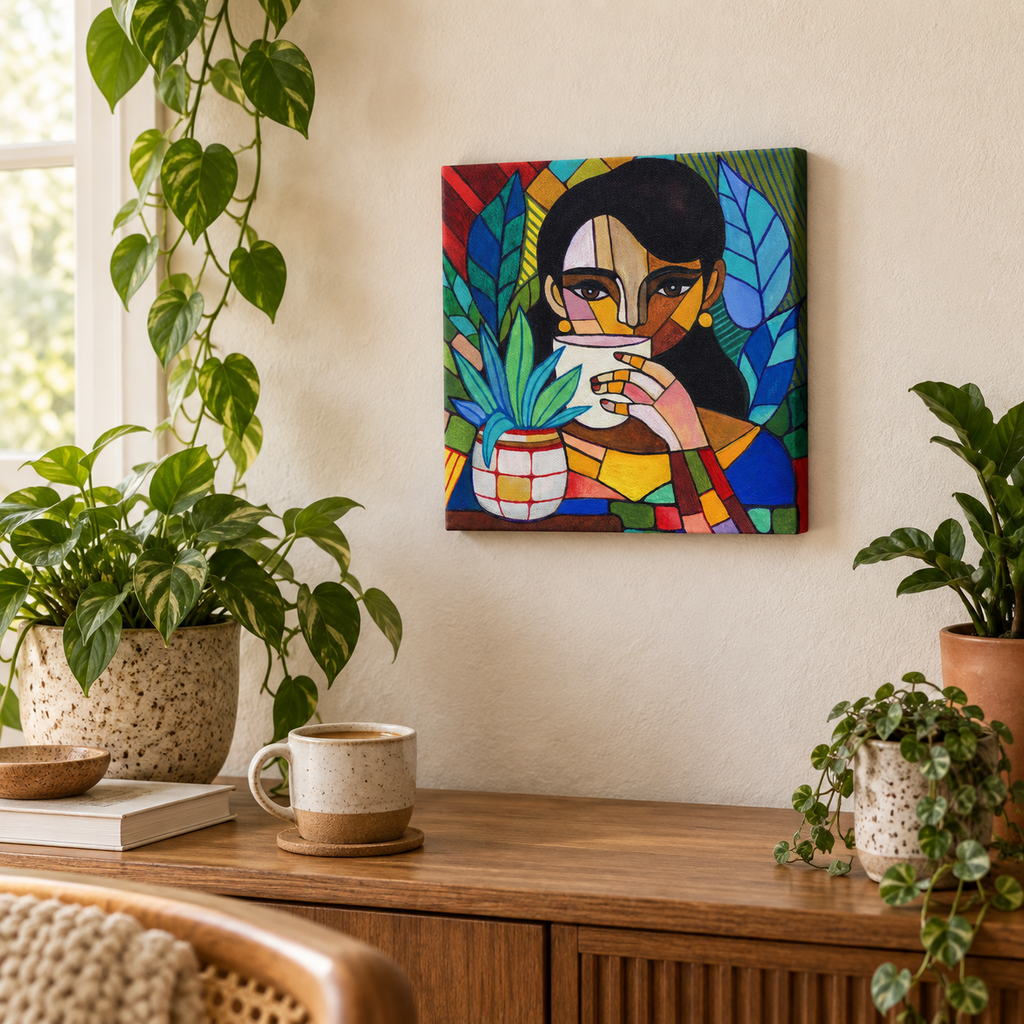 Girl with a Cup — Canvas Print